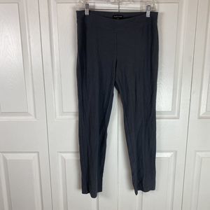 Eileen Fisher S Petite System Stretch Crepe Pants Washable Pull On Gray Straight